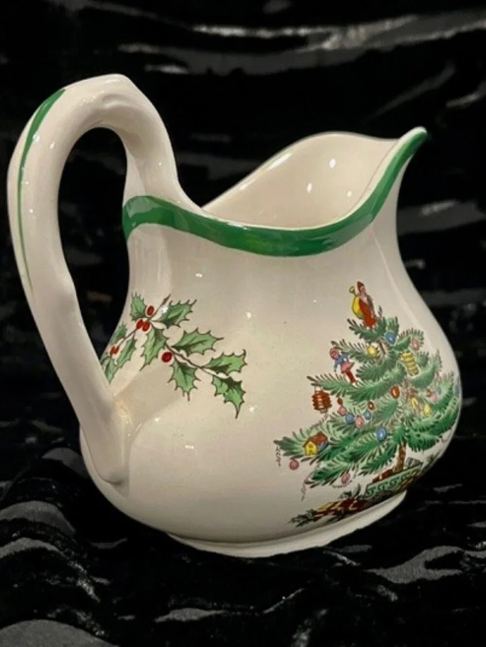 Vintage Spode Christmas Tree Sugar Bowl & Creamer Set Made In England